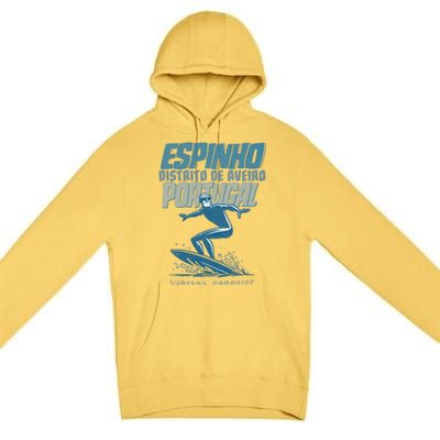 Espinho Portugal Surf Spot Premium Pullover Hoodie