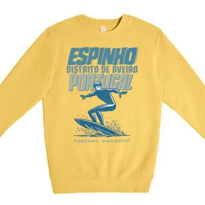 Espinho Portugal Surf Spot Premium Crewneck Sweatshirt