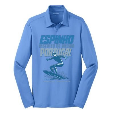 Espinho Portugal Surf Spot Silk Touch Performance Long Sleeve Polo