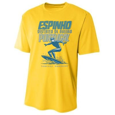 Espinho Portugal Surf Spot Performance Sprint T-Shirt