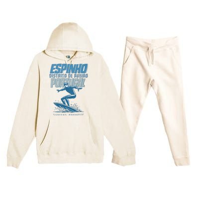 Espinho Portugal Surf Spot Premium Hooded Sweatsuit Set