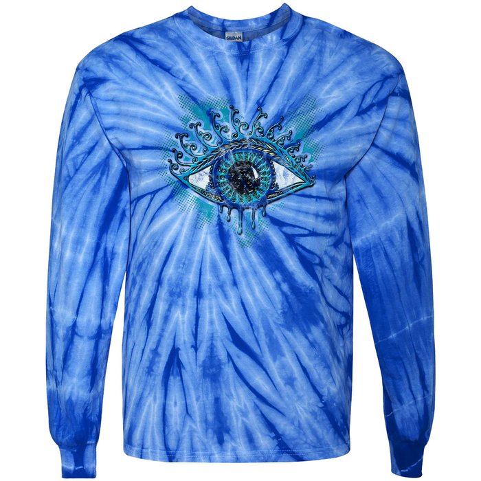 Eye Protection Symbol Magic Wisdom Light Amulet Horus Yoga Meaningful Gift Tie-Dye Long Sleeve Shirt