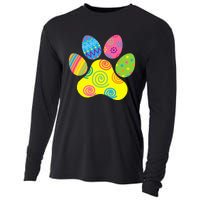 Easter Pet Sitter Paw Art funny easter day rabbit Cooling Performance Long Sleeve Crew