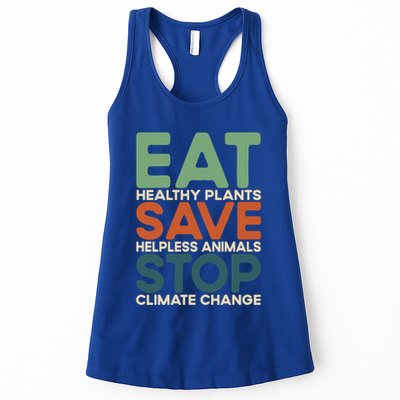 Eat Plants Save Animals Quote Stop Climate Change Gift Womens Tank Top