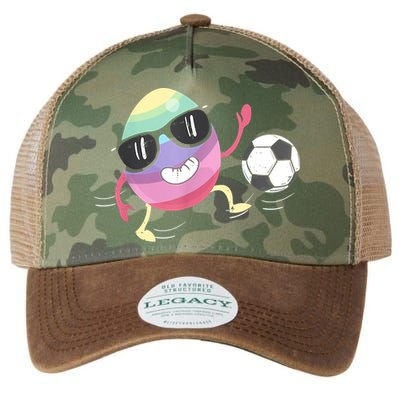Eggs Playing Soccer Easter Day Men Vintage Legacy Tie Dye Trucker Hat