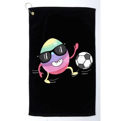 Eggs Playing Soccer Easter Day Men Vintage Platinum Collection Golf Towel