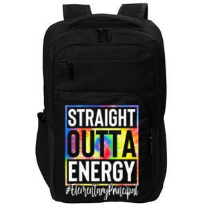 Elementary Principal Straight Outta Energy Tie Dye Impact Tech Backpack