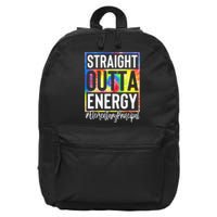 Elementary Principal Straight Outta Energy Tie Dye 16 in Basic Backpack