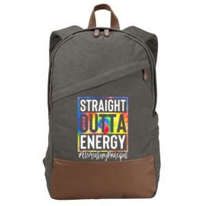 Elementary Principal Straight Outta Energy Tie Dye Cotton Canvas Backpack