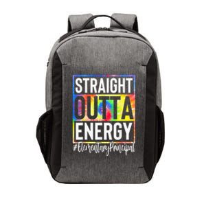 Elementary Principal Straight Outta Energy Tie Dye Vector Backpack