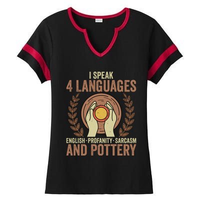 English Profanity Sarcasm And Pottery Ladies Halftime Notch Neck Tee