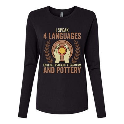 English Profanity Sarcasm And Pottery Womens Cotton Relaxed Long Sleeve T-Shirt