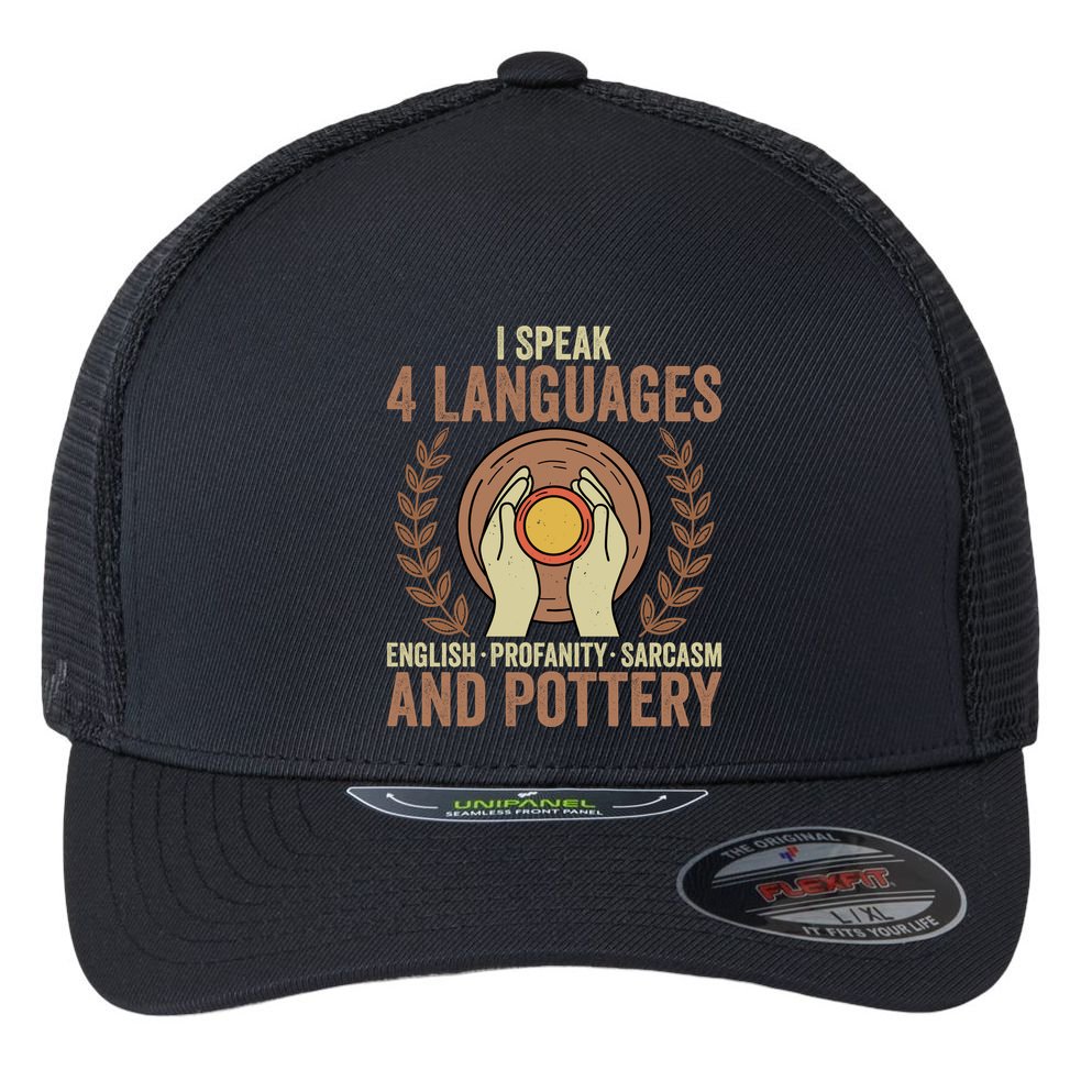 English Profanity Sarcasm And Pottery Flexfit Unipanel Trucker Cap