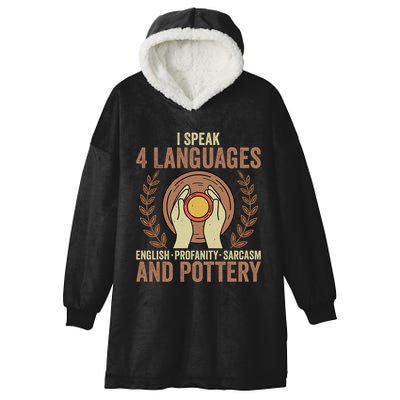 English Profanity Sarcasm And Pottery Hooded Wearable Blanket