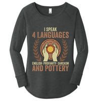 English Profanity Sarcasm And Pottery Women's Perfect Tri Tunic Long Sleeve Shirt