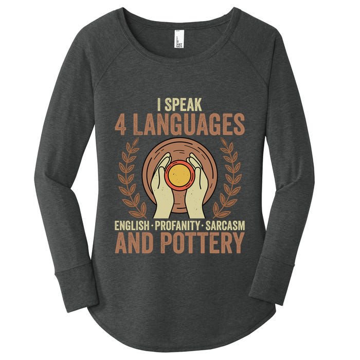 English Profanity Sarcasm And Pottery Women's Perfect Tri Tunic Long Sleeve Shirt