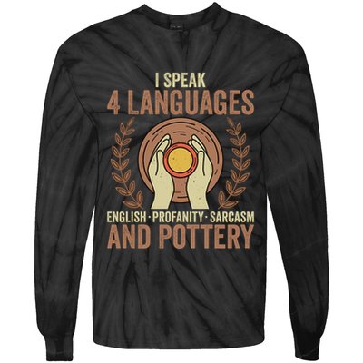 English Profanity Sarcasm And Pottery Tie-Dye Long Sleeve Shirt