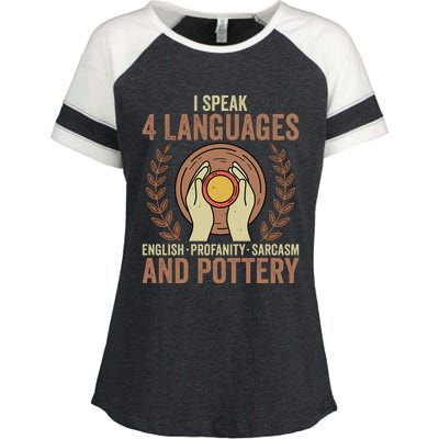 English Profanity Sarcasm And Pottery Enza Ladies Jersey Colorblock Tee