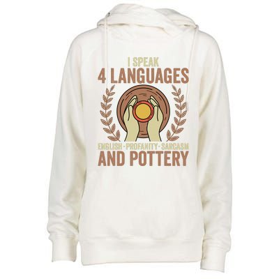 English Profanity Sarcasm And Pottery Womens Funnel Neck Pullover Hood