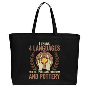 English Profanity Sarcasm And Pottery Cotton Canvas Jumbo Tote