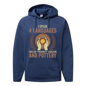 English Profanity Sarcasm And Pottery Performance Fleece Hoodie