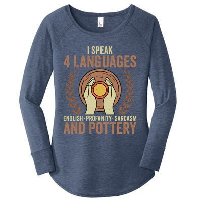 English Profanity Sarcasm And Pottery Women's Perfect Tri Tunic Long Sleeve Shirt