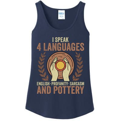 English Profanity Sarcasm And Pottery Ladies Essential Tank