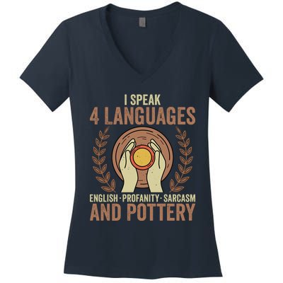 English Profanity Sarcasm And Pottery Women's V-Neck T-Shirt