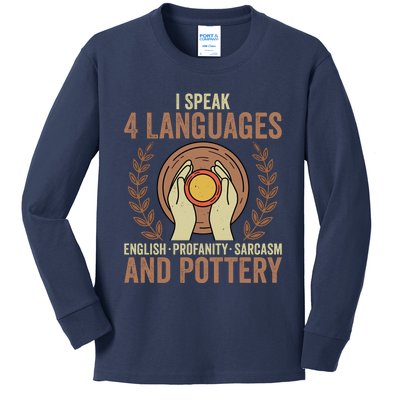 English Profanity Sarcasm And Pottery Kids Long Sleeve Shirt