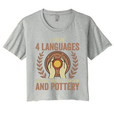 English Profanity Sarcasm And Pottery Women's Crop Top Tee