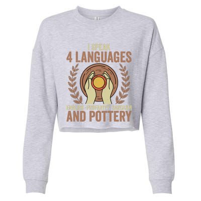 English Profanity Sarcasm And Pottery Cropped Pullover Crew