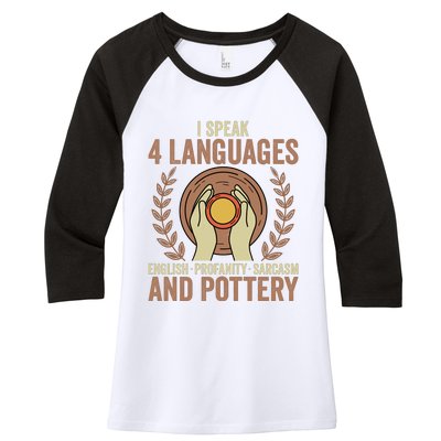 English Profanity Sarcasm And Pottery Women's Tri-Blend 3/4-Sleeve Raglan Shirt