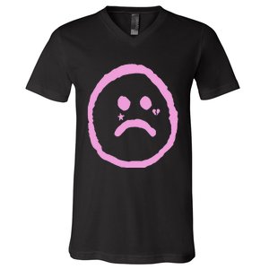 Emo Peep Sad Face Tattoo Goth Rap Hip Hop V-Neck T-Shirt