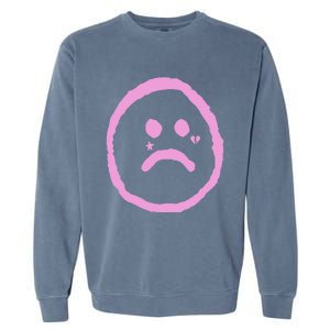 Emo Peep Sad Face Tattoo Goth Rap Hip Hop Garment-Dyed Sweatshirt