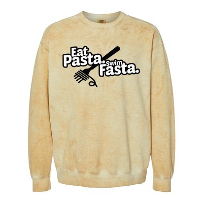 Eat Pasta Swim Fasta Funny Swimmer Gift swimming Colorblast Crewneck Sweatshirt