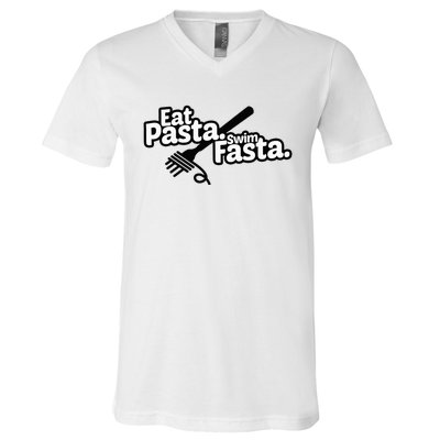 Eat Pasta Swim Fasta Funny Swimmer Gift swimming V-Neck T-Shirt