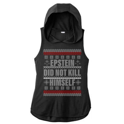 Epstein Did Not Kill Himself Ugly Christmas Sweater Ladies PosiCharge Tri-Blend Wicking Draft Hoodie Tank