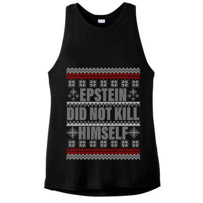 Epstein Did Not Kill Himself Ugly Christmas Sweater Ladies PosiCharge Tri-Blend Wicking Tank