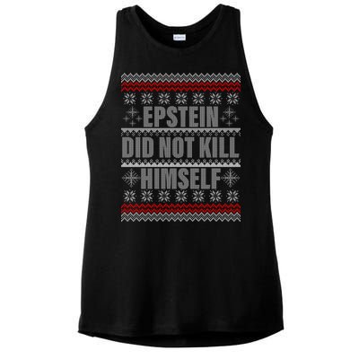 Epstein Did Not Kill Himself Ugly Christmas Sweater Ladies PosiCharge Tri-Blend Wicking Tank