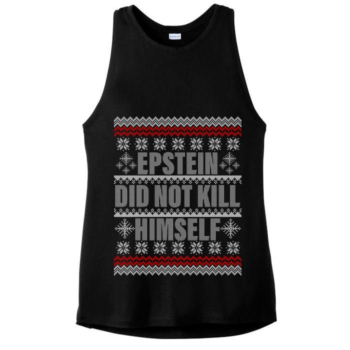 Epstein Did Not Kill Himself Ugly Christmas Sweater Ladies PosiCharge Tri-Blend Wicking Tank