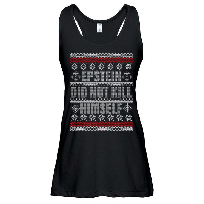Epstein Did Not Kill Himself Ugly Christmas Sweater Ladies Essential Flowy Tank