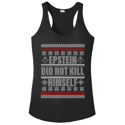 Epstein Did Not Kill Himself Ugly Christmas Sweater Ladies PosiCharge Competitor Racerback Tank