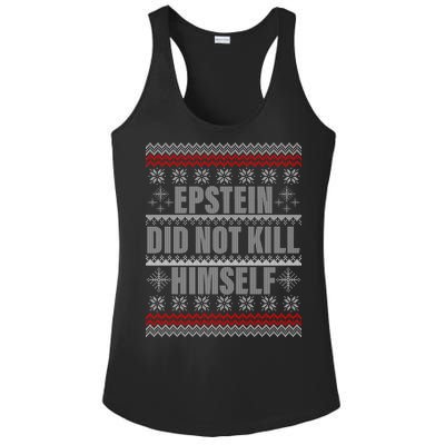 Epstein Did Not Kill Himself Ugly Christmas Sweater Ladies PosiCharge Competitor Racerback Tank