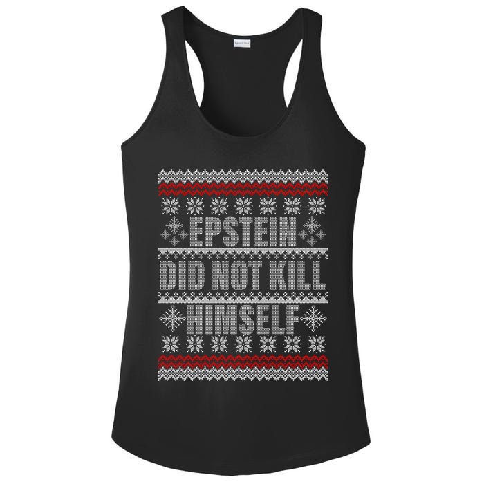 Epstein Did Not Kill Himself Ugly Christmas Sweater Ladies PosiCharge Competitor Racerback Tank