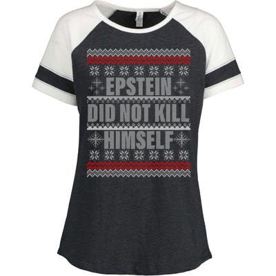 Epstein Did Not Kill Himself Ugly Christmas Sweater Enza Ladies Jersey Colorblock Tee