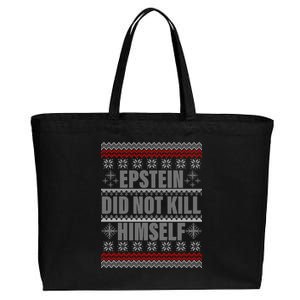 Epstein Did Not Kill Himself Ugly Christmas Sweater Cotton Canvas Jumbo Tote