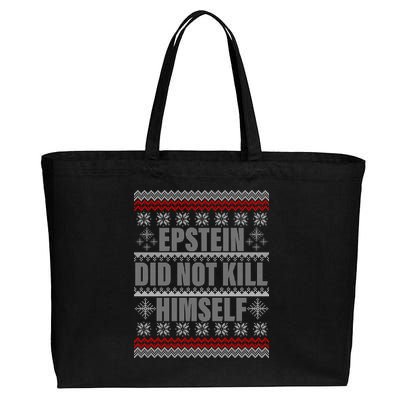 Epstein Did Not Kill Himself Ugly Christmas Sweater Cotton Canvas Jumbo Tote