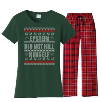 Epstein Did Not Kill Himself Ugly Christmas Sweater Women's Flannel Pajama Set