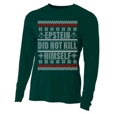 Epstein Did Not Kill Himself Ugly Christmas Sweater Cooling Performance Long Sleeve Crew
