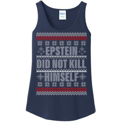 Epstein Did Not Kill Himself Ugly Christmas Sweater Ladies Essential Tank